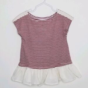 Pippa & Julie Stripe Ruffle Hem Shirt 2T